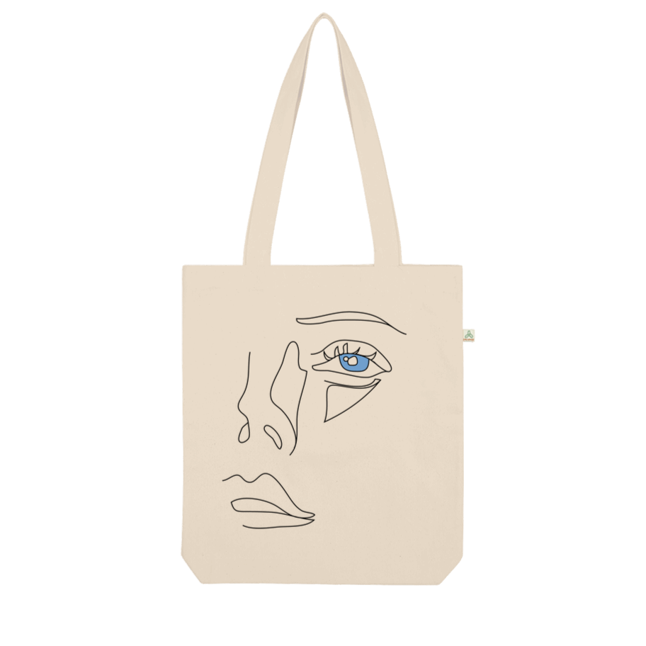 Face Organic Tote Bag I Puffee