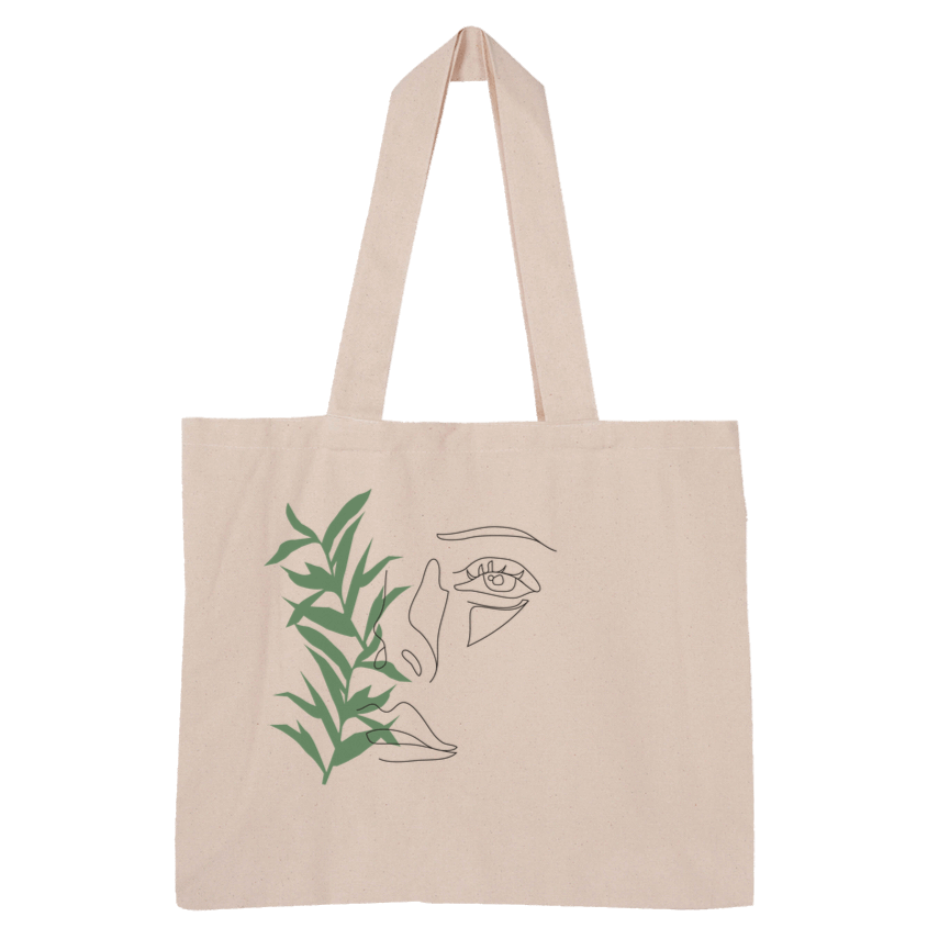 Face Large Organic Tote Bag I Puffee