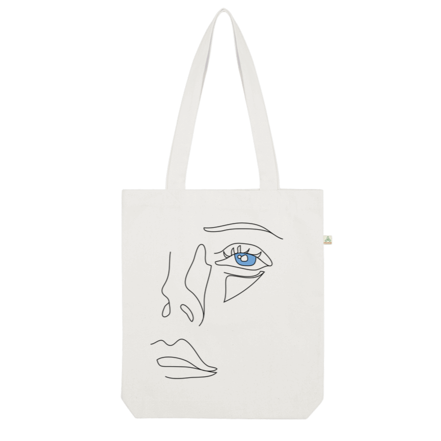 Face Organic Tote Bag I Puffee