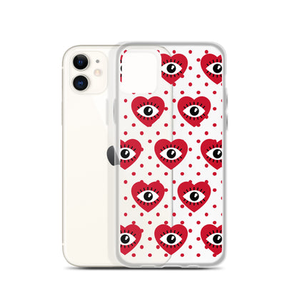 Hearty Red Eyes Clear Case for iPhone®