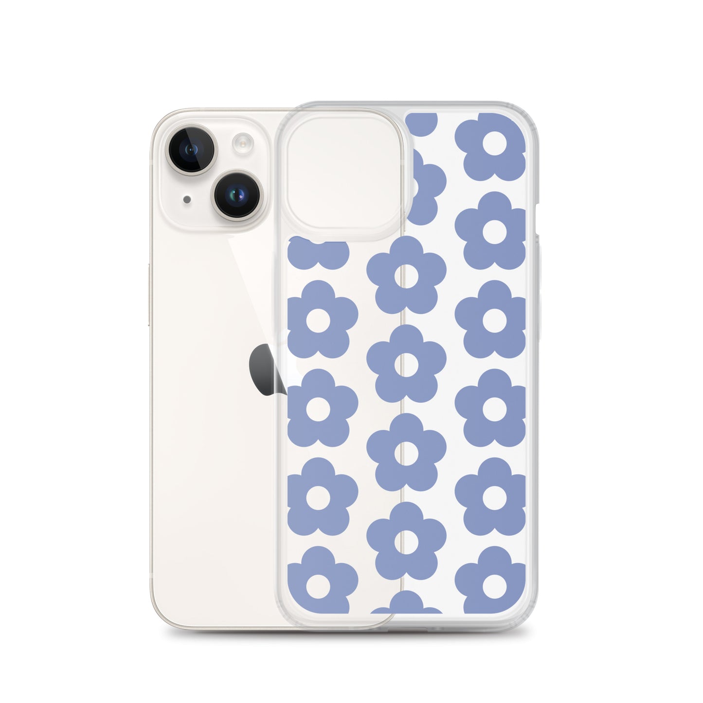 Flower In Blue Clear Case for iPhone®