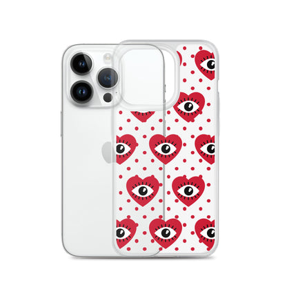 Hearty Red Eyes Clear Case for iPhone®