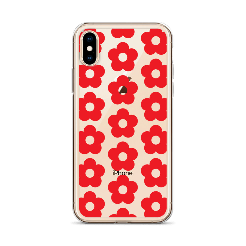 Flower In Red Clear Case for iPhone®