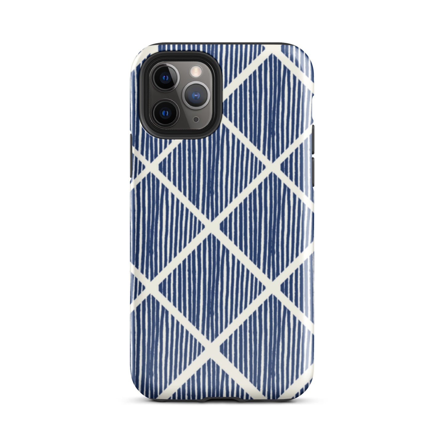 Navy Grid Tough Case for iPhone®