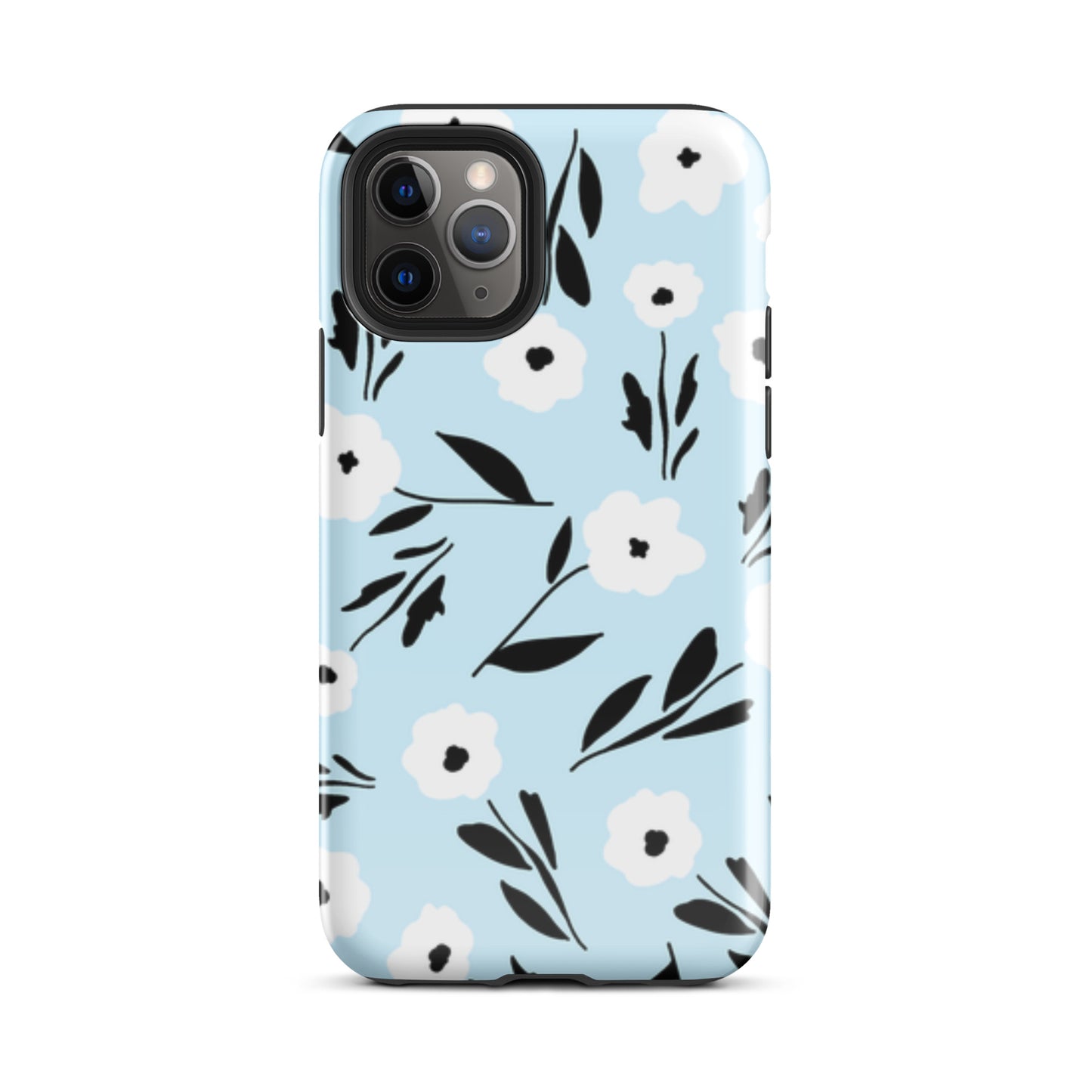 Sky Blue Floral Tough Case for iPhone®