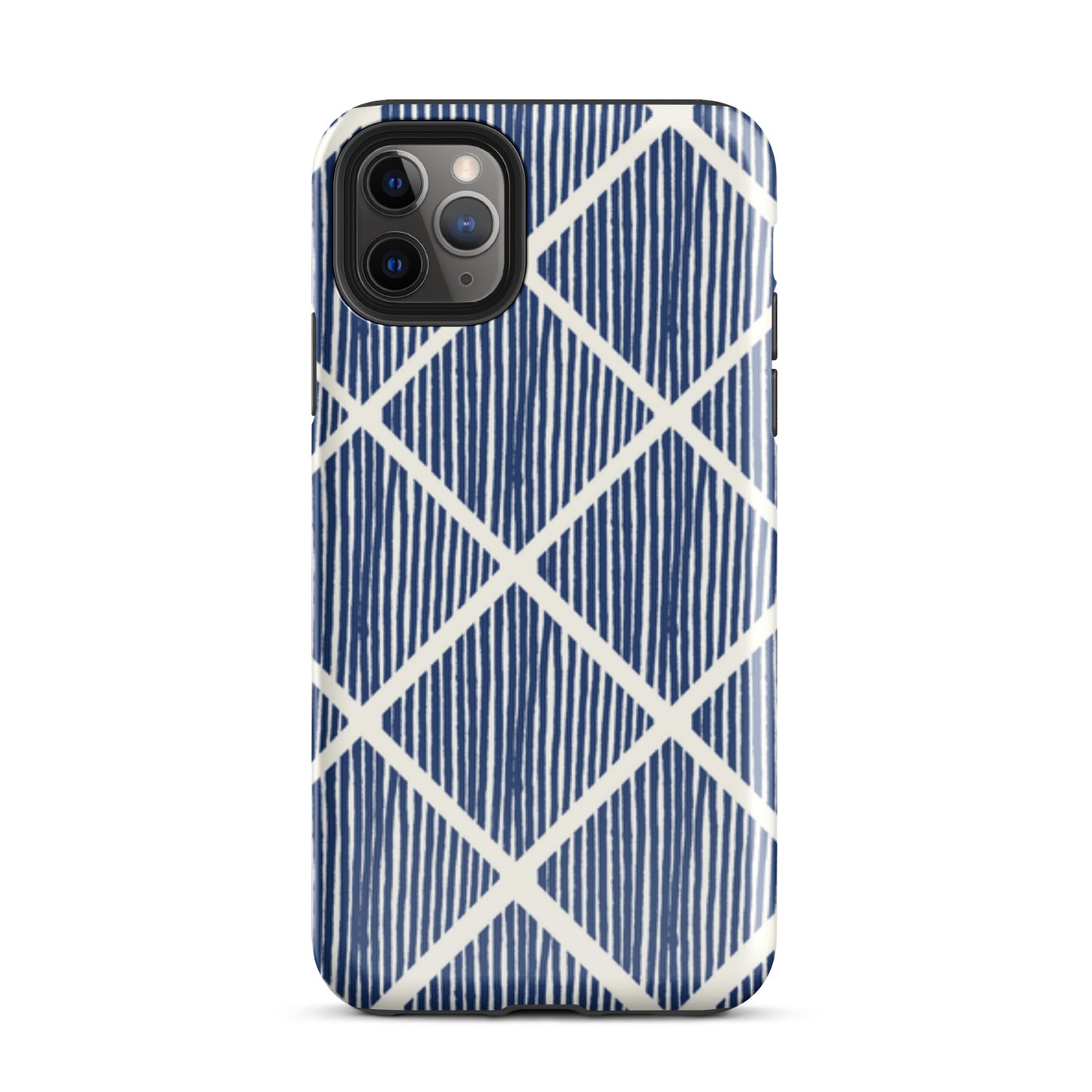 Navy Grid Tough Case for iPhone®