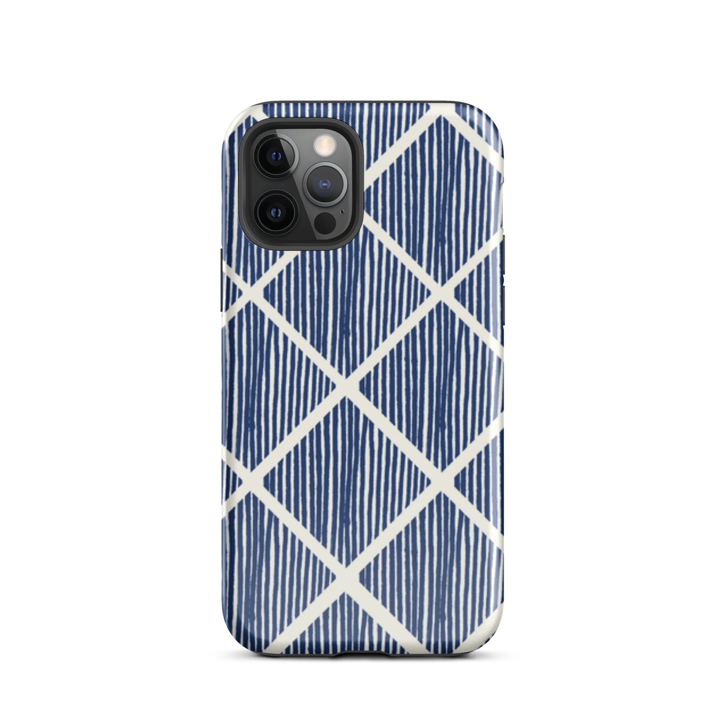 Navy Grid Tough Case for iPhone®