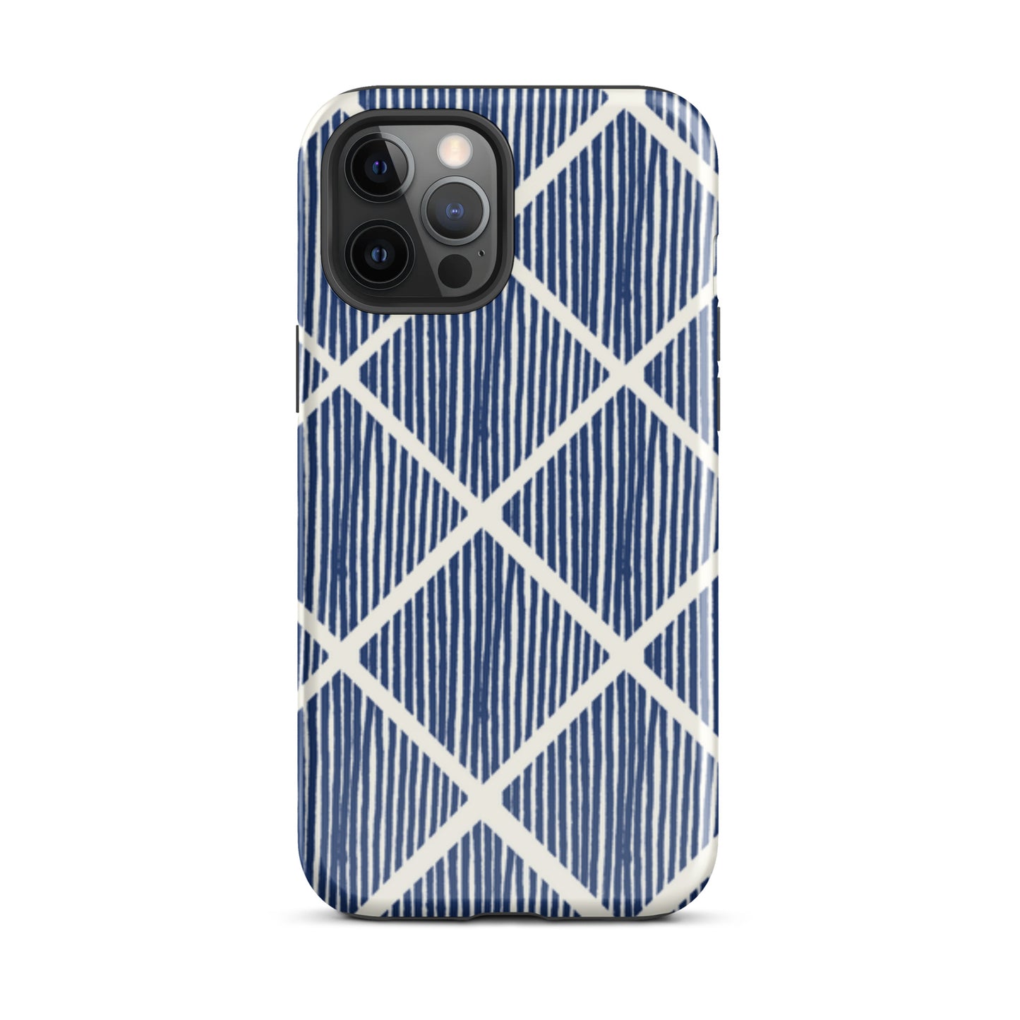 Navy Grid Tough Case for iPhone®