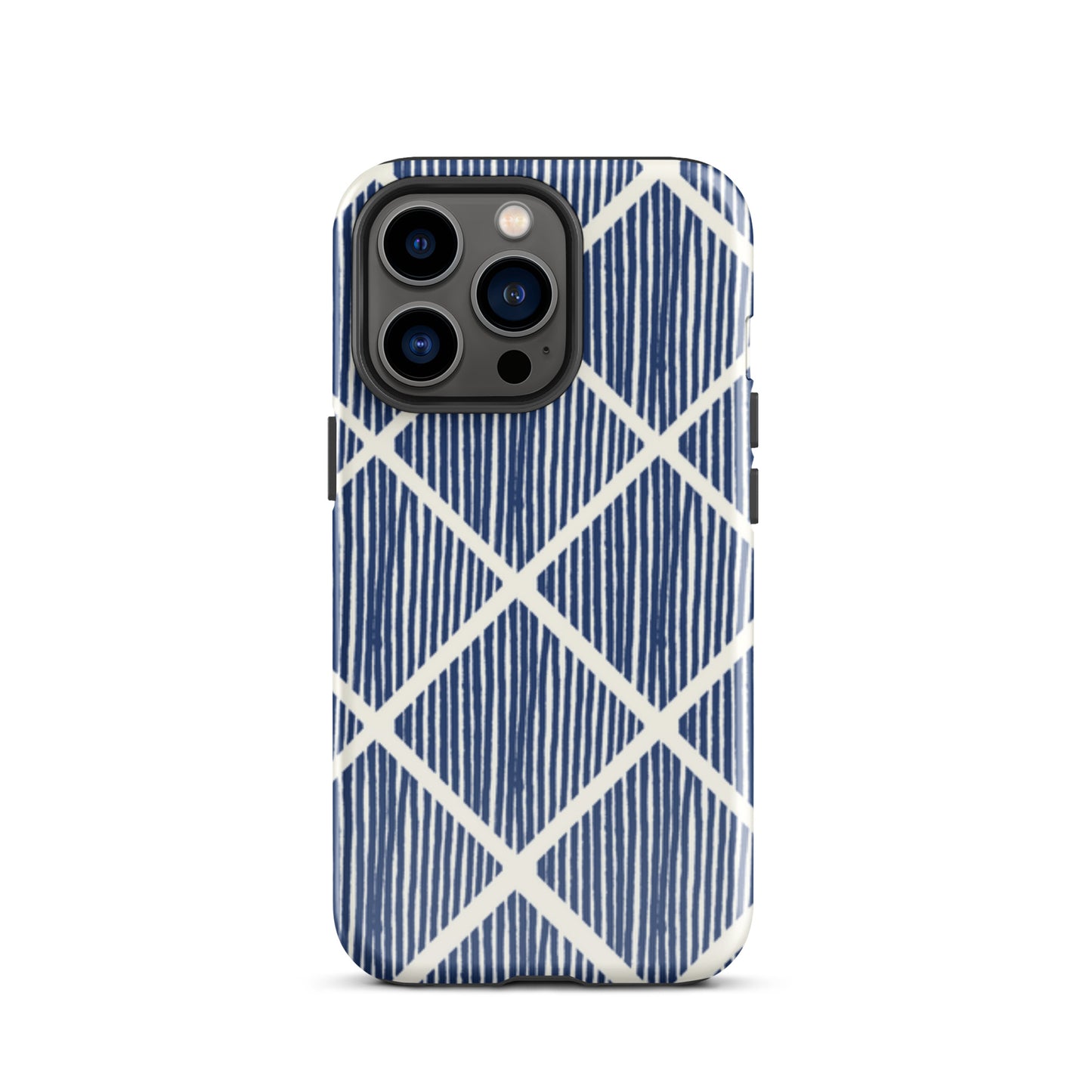 Navy Grid Tough Case for iPhone®