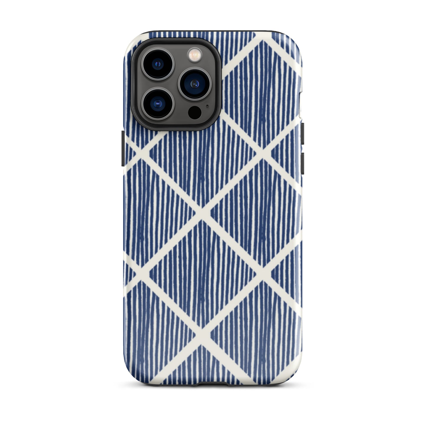 Navy Grid Tough Case for iPhone®