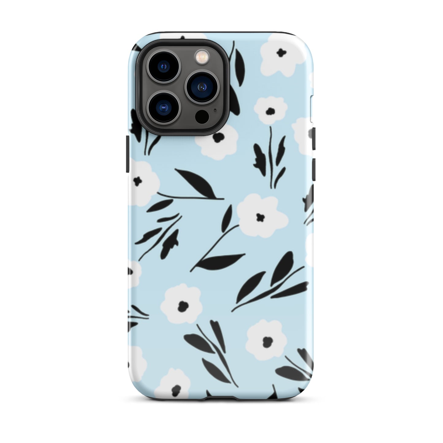 Sky Blue Floral Tough Case for iPhone®