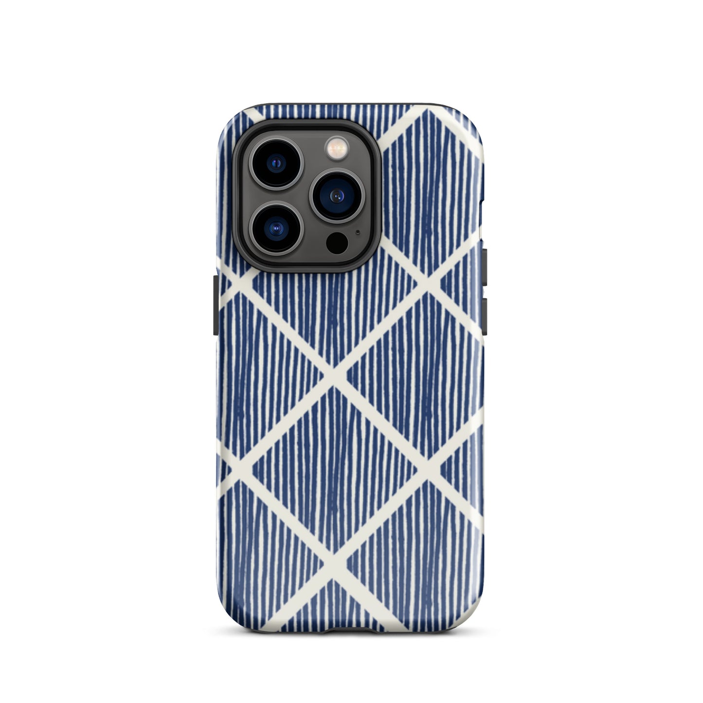 Navy Grid Tough Case for iPhone®