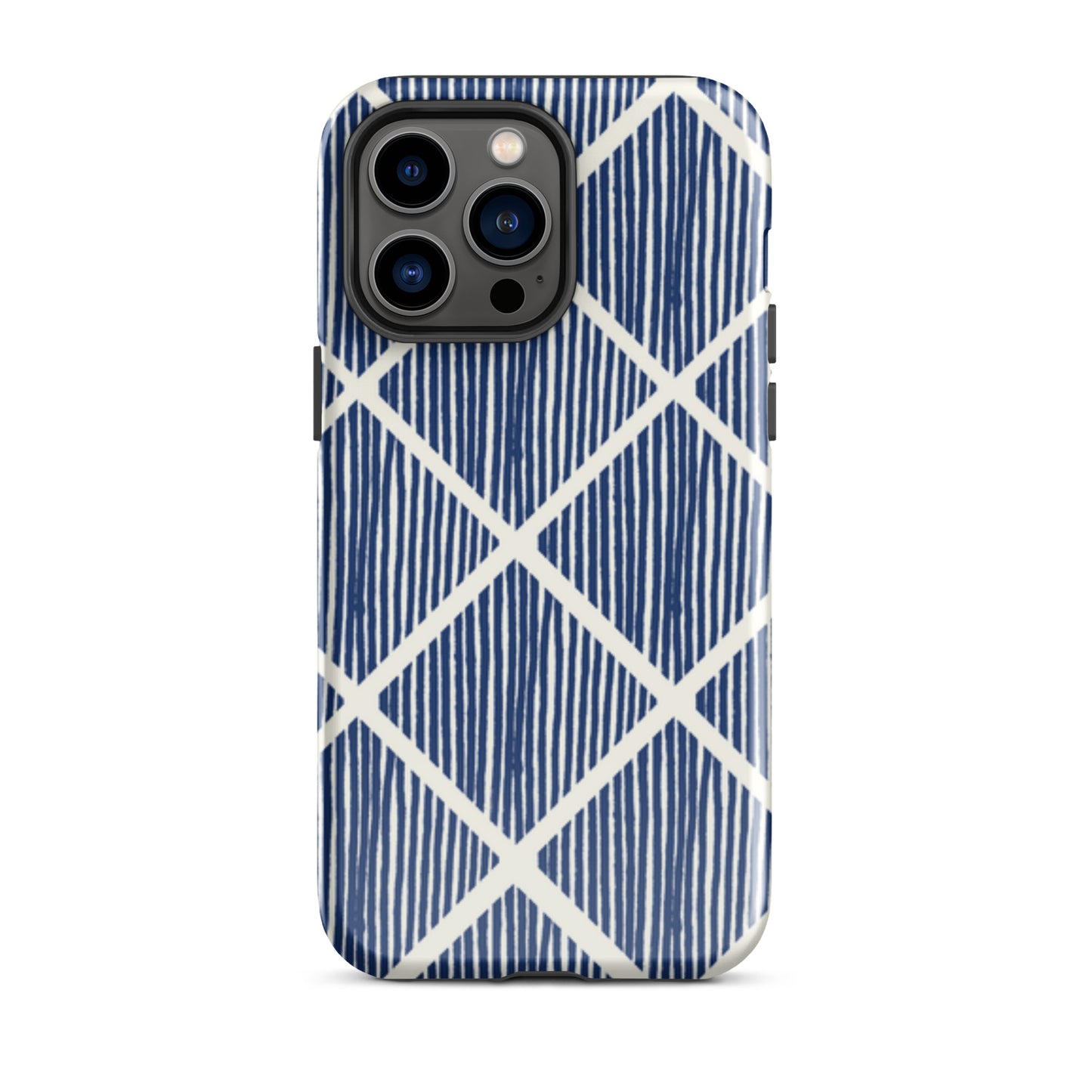 Navy Grid Tough Case for iPhone®