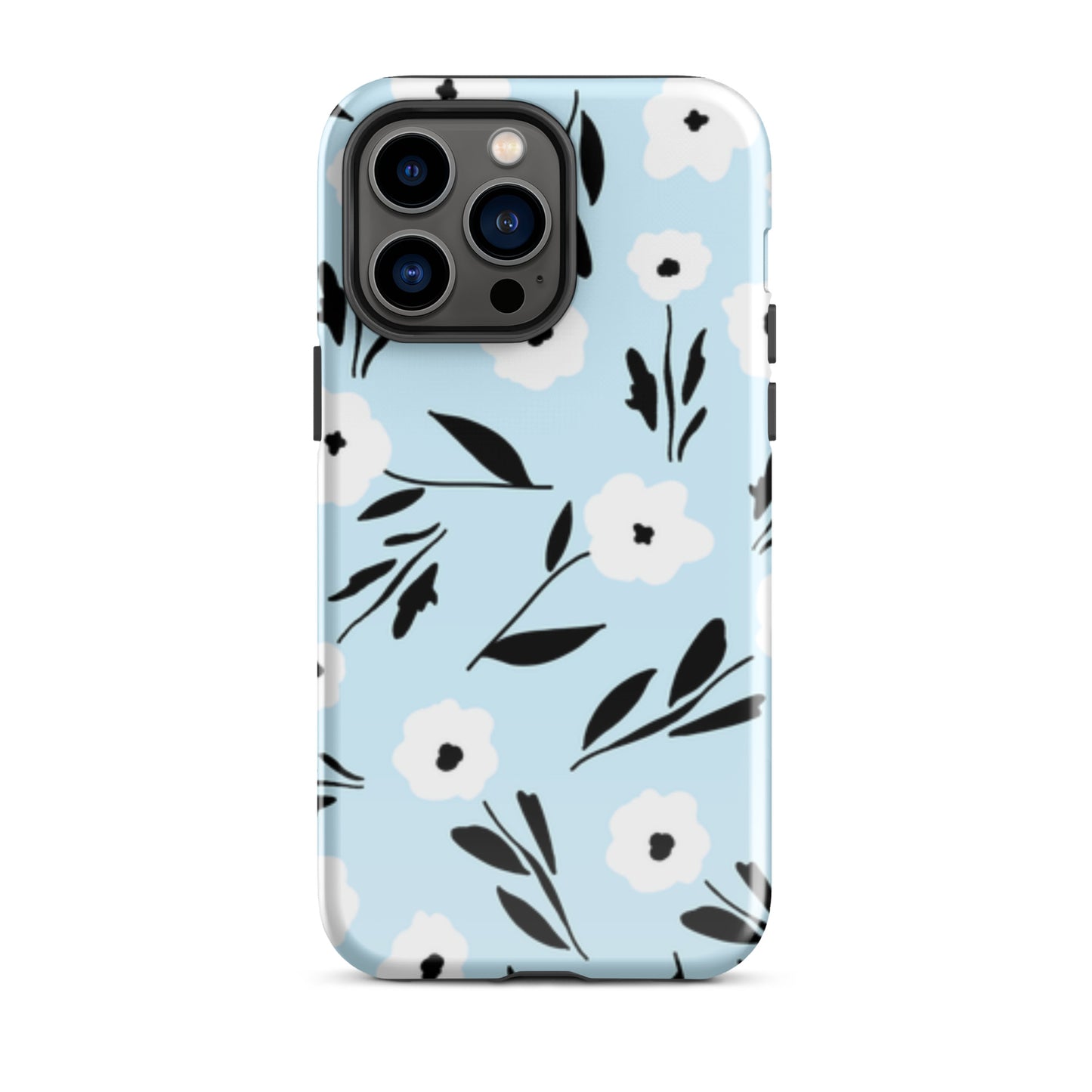 Sky Blue Floral Tough Case for iPhone®