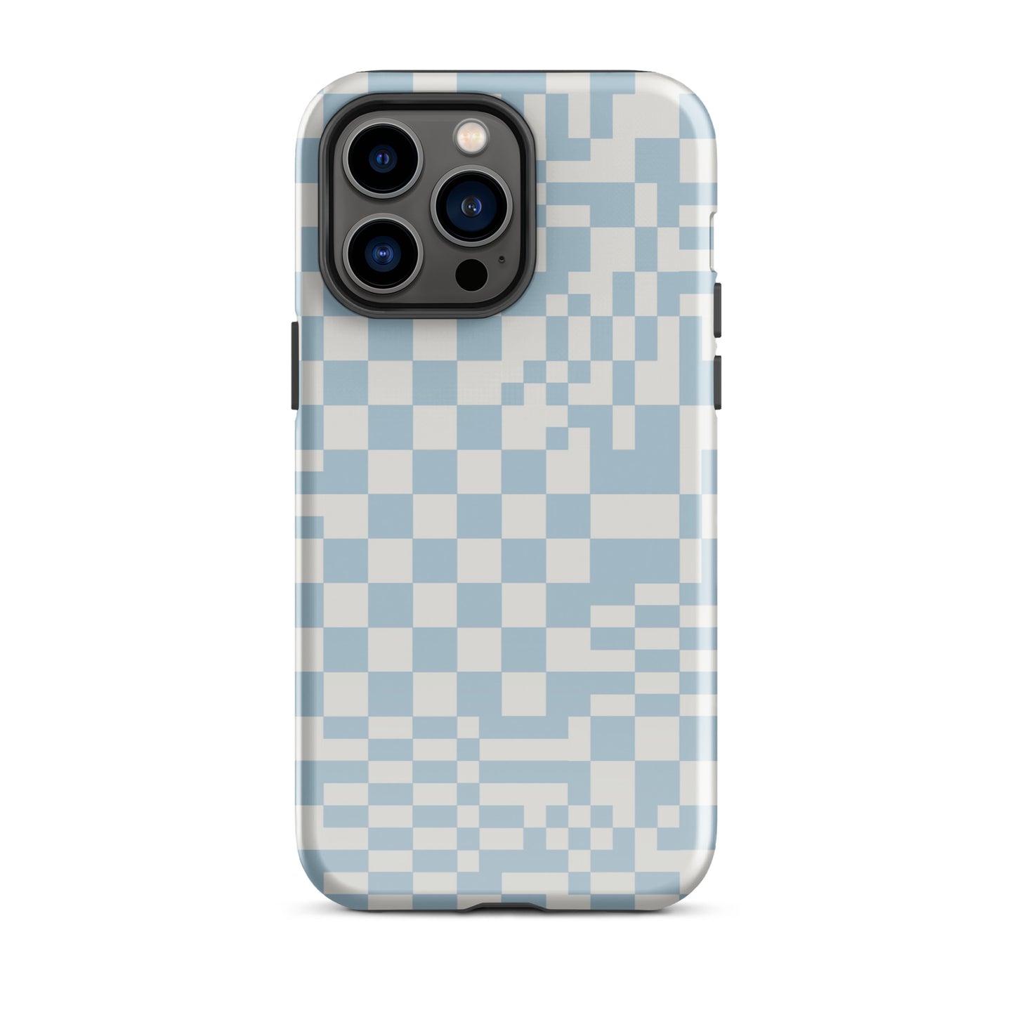 Pale Blue Check Tough Case for iPhone®