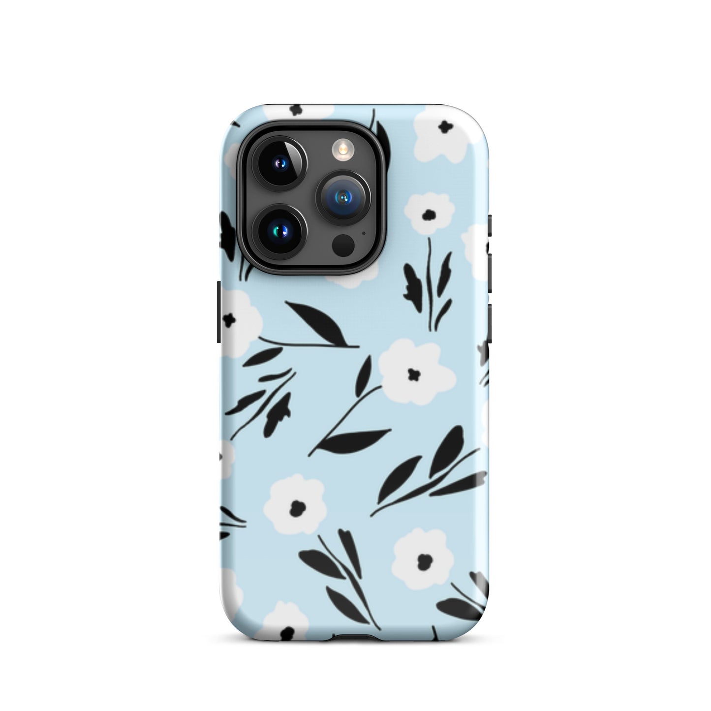 Sky Blue Floral Tough Case for iPhone®