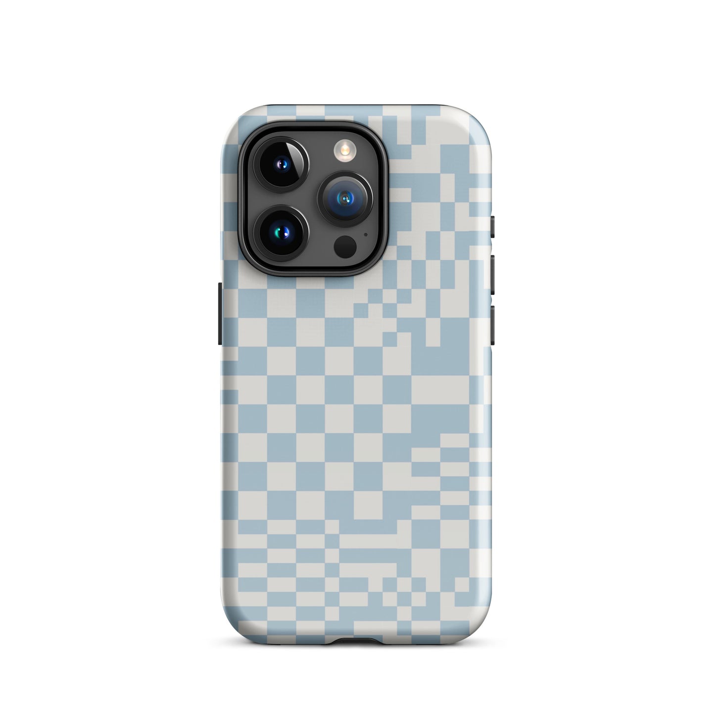 Pale Blue Check Tough Case for iPhone®