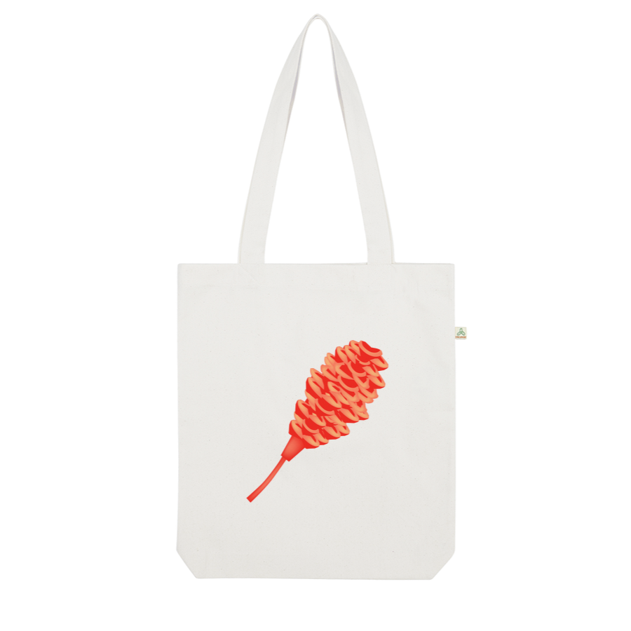 Maraca Ginger Print Tote on Canvas Organic Tote Bag I Puffee