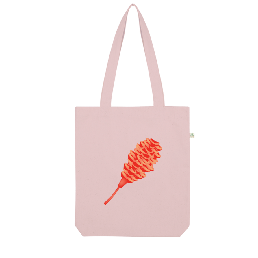 Maraca Ginger Print Tote on Canvas Organic Tote Bag I Puffee