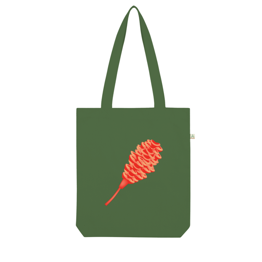 Maraca Ginger Print Tote on Canvas Organic Tote Bag I Puffee