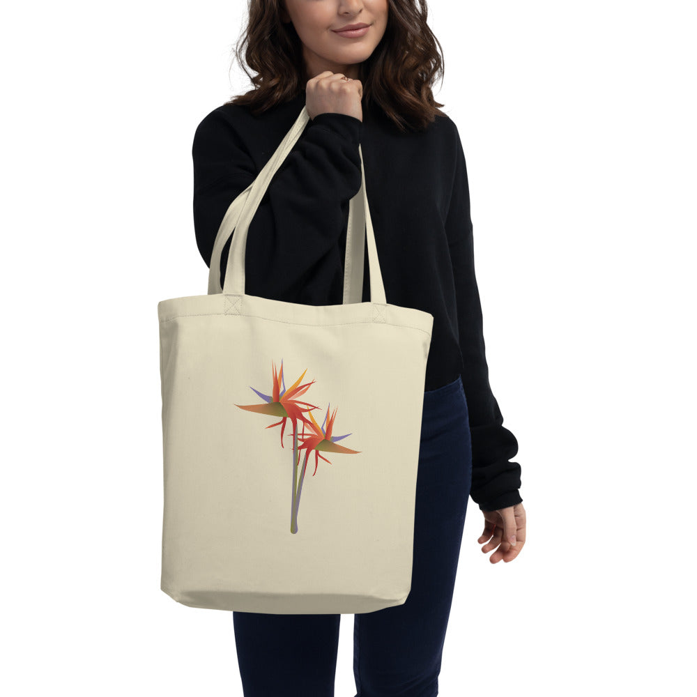 Strelitzia Eco Tote Bag in Beige I Puffee